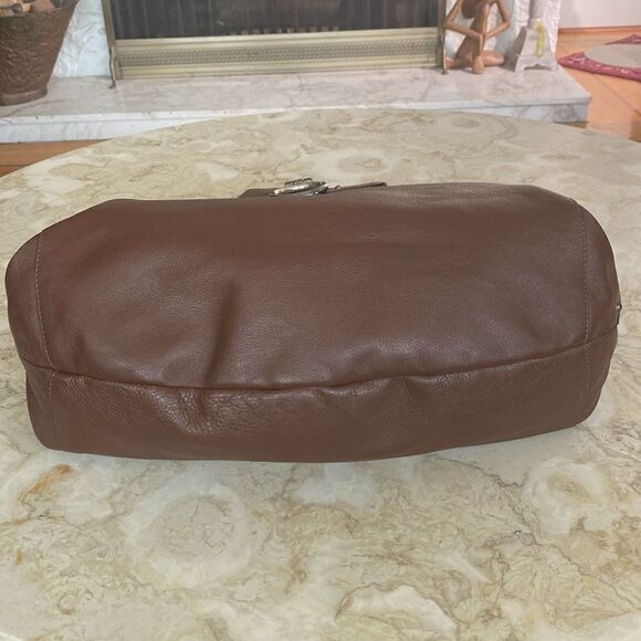 Lamarthe Paris Leather Hobo Shoulder Bag Brown - Picture 7 of 15